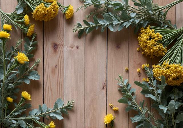 Arbejdslager med årstidens vilde blomster
