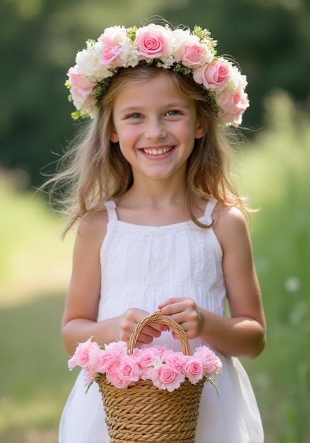 Blomsterpige med lille buket