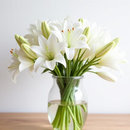 Hvide liljer i en elegant vase